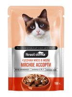 Ночной Охотник конс. д/к Мясное ассорти в желе дой-пак 100гр.