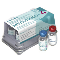 МУЛЬТИКАН-4 против чумы, гепат.аденов.инфек,парв.и корон.энтерит. 1мл*5 доз (холод)