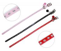 УЮТ Ошейник 1.0х31 см цв. лак со стразовой полоской и бубенчиком, двойной 1х12шт, 288шт