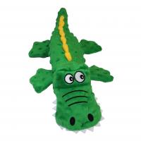 №1 Игрушка для собак Крокодил зеленый с пищалкой, текстиль, 37х19х8см, 1х100шт