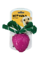 Игрушка резиновая для собак Ledu Toys клубника с пищалкой 15x8x8