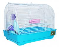 №1 Клетки для хомяка, 33*23*26, саквояж, укомплектованная, голубая, 1*6