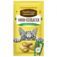 Мини-колбаски с пюре из сыра для кошек 4*10гр "Деревенские лакомства"