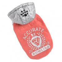 УЮТ Зимняя куртка для собак с капюшоном, на кнопках, 24см, оранжевая, С, (1*75)