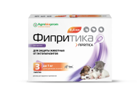 Фипритика капли на холку для котят и щенков (1 пипетка 0,4 мл до 1 кг, фипронил) 3 в упаковке