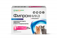 Фипронника таблетки для собак и кошек массой 2-5 кг (3 таб)