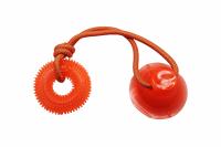  №1 Игрушка интерактивная для собак Тяни-Кусай, одна присоска, 45см, оранжев. шипован. кольцо,1*50шт