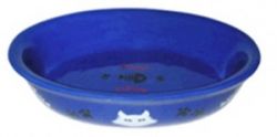 №1 Миска керамическая, овальная, синяя, 15*10*3,5см, 140мл, 1*72шт