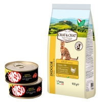 Chat&Chat Adult INDOOR chicken сух цыпленок д/кошек 900г+2шт ENSO курица/брусника 100г