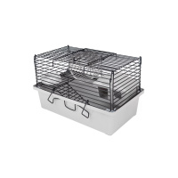 №1 Клетка д/шиншилл, 2 этажа, в комплекте сенник, этаж-домик, миска, 58х40хh52,5см, серая упак(1шт) 