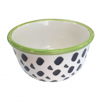 №1 Миска керамическая, глубокая, рисунок "березка", 11,5*5см, 330мл, цвет в ассортименте 1*64шт