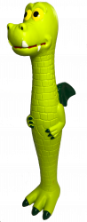 №1 Крокодил длинный с пищалкой, латекс, 25,0 см, Игрушка для собак, 1*108шт