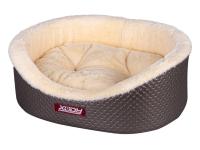 Лежак Премиум (Пунто) 64х49х20 см коричневый/ваниль КСОДИ (XODY)