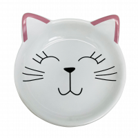 №1 Миска керамическая, белая, в форме мордочки кошки 11,8x11,8x4см, 80мл, 1*72шт