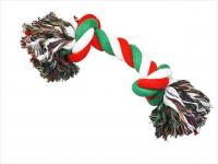 №1 Грейфер веревка с двумя узлами, красно-бело-зеленый 50см, 800г, 1*16шт