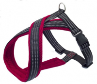 Шлейка нейлон Х-образная с мягкой подкл.15мм*26см*34/45см. красная