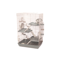 №1 Клетка для грызуна, 55*30,2*70, 3 этажная, прямоугольная, укомплектованная, серая, 1*4