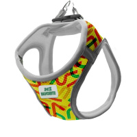 №1 Favorite Шлейка-жилет анатомическая, дышащая, желтая с принтом, 32-34/44-48см, М