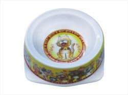 №1 Миска меламиновая, с рисунком "рыжий кот", диаметр 12,5см, 150 мл, 1х12шт, 144шт/кор