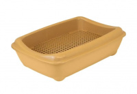 №1 Туалет для кошки глубокий с бортиком, 43х30х12см Бежевый, 1х10шт