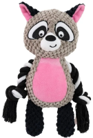 №1 Игрушка д/собак Енот серый,с пищалкой,с канатиком,текстиль,24х10х6см,1х108шт