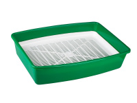Туалет " Вака" для кошек глубокий с сеткой зеленый
