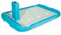 Туалет д/собак с решеткой 40*60 см голубой, со столбиком 1х10 шт