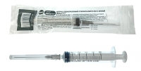 Шприц 5мл (Китай)3-х комп 90шт в упак, с иглой 22G