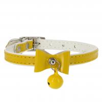 Ошейник"Синтетик" двойной прош. д/кош. бант+буб.10*30жёл,роз..