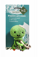 №1 Favorite Игрушка для кошек "Медуза" вязаная,  с кошачьей мятой, зеленая, 11см