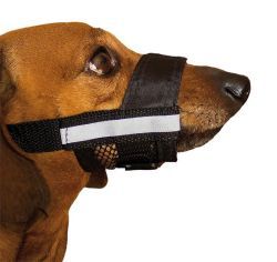 Намордник нейлон регулир. №5  23-31 см черн. со светоотраж. лентой