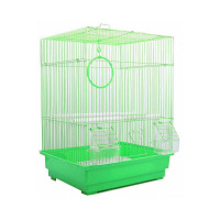 №1 Клетка для птиц, 35*28*46, прямоугольная, укомплектованная, зеленая,1*10