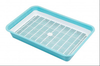 №1 Туалет для кошек с сеткой, 40х26х6,5см Бирюзовый, 1х25 шт