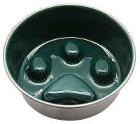 Уют Миска металлическая"Лапка" зеленая 1,8л; D=20см; h=5см нескользящая (1х12шт/кор)