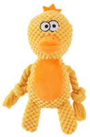 №1 Игрушка д/собак Цыпленок желтый,с пищалкой,с канатиком,текстиль,24х10х6см,1х108шт