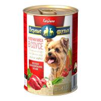 Верные Друзья конс. д/с мел.пород Говядина кусочки в соусе ж/б 415 гр