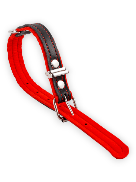 Ошейник Фетр черный/красный 35мм*42-56см