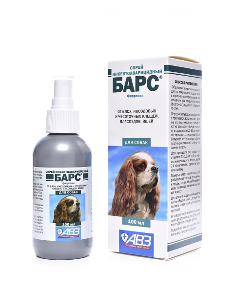 Барс спрей для собак 100 мл (18 в коробке)