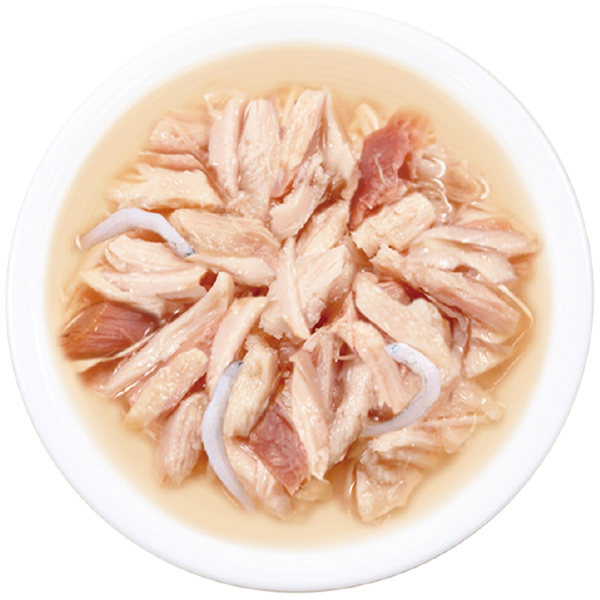 INABA ТОРОМИ влажн. корм ж/б д/кошек в бульоне кур.филе и тунец кацуо с мальк.ширасу 80гр*24шт RU305