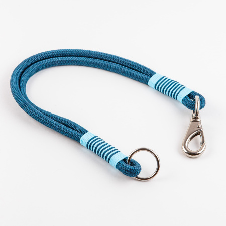 Ошейник капроновый Dog&Vogue Rope круглого плетения синий 10мм*60см