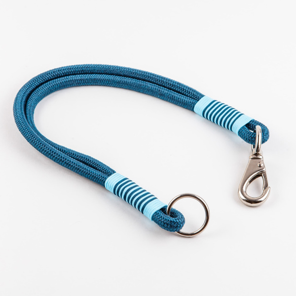 Ошейник капроновый Dog&Vogue Rope круглого плетения синий 10мм*60см