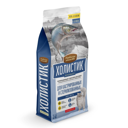Деревенские лакомства Холистик д/кош.лосось.кастр.стерил, 2кг