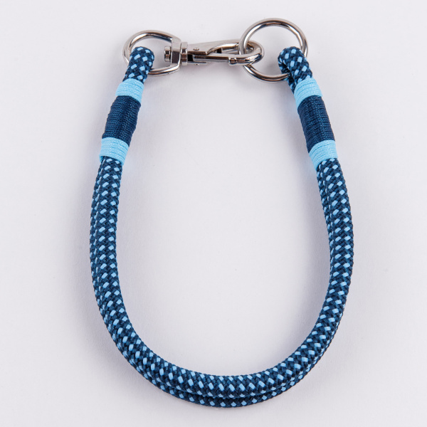 Ошейник капроновый Dog&Vogue Rope круглого плетения синий 8мм*46см