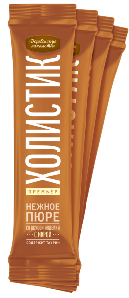 Нежное пюре со вкусом индейки с икрой летучей рыбы,4х10г Деревенские лак-ва Холистик/под заказ