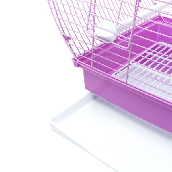 №1 Клетка для птиц, 47*27*50, прямоугольный поддон, верх круглый, фиолетовая, 1*6