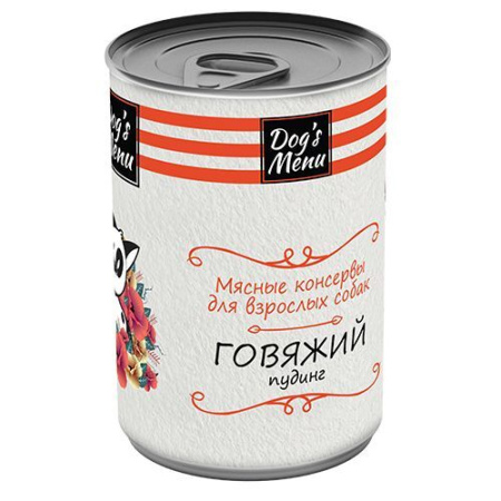 Dog s Menu конс для взр собак говяжий пудинг 1*12 340 гр