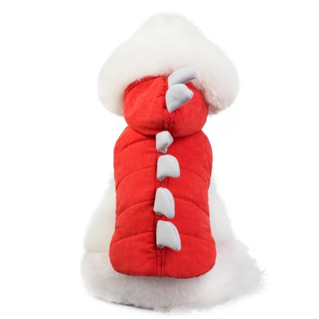 УЮТ Худи "Динозаврик" на кнопках для собак, 35см, красное, XL, (1*105)