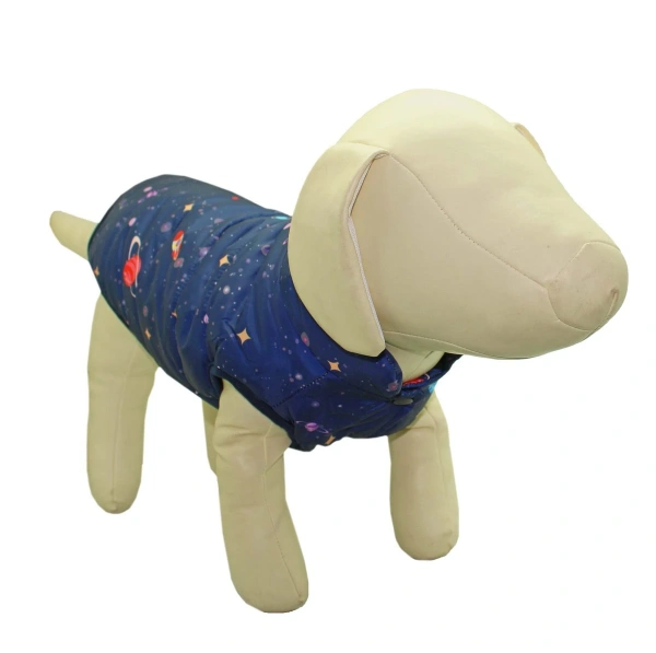 УЮТ Зимний жилет для собак "Космос" на кнопках, 30см, синий, Л, (1*160)