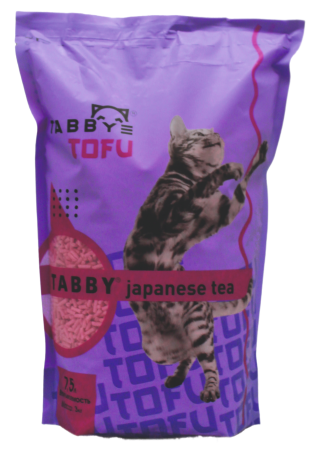 Табби TOFU комкующийся наполнитель, аромат "Японский чай", 3кг/7,5л (1*6шт)