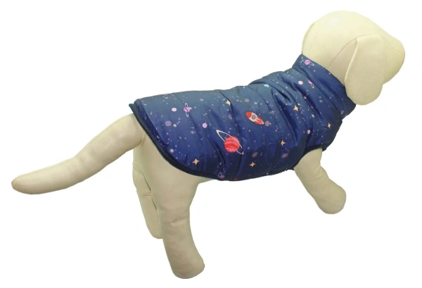 УЮТ Зимний жилет для собак "Космос" на кнопках, 30см, синий, Л, (1*160)